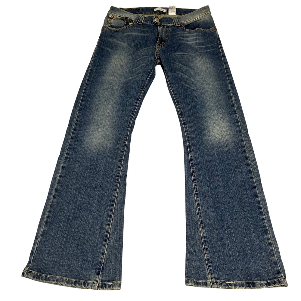 Levi 542 Jeans Womens 12 M 31 Blue Low Flare Stretch Denim Y2K Low Rise